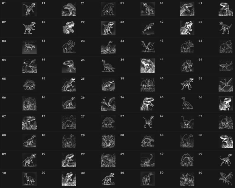 120 Realistic Dinosaur Procreate Stamps: Brush Set (digital Download ...