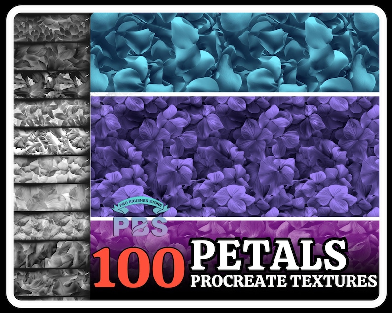 100 Flower Petal Textures for Procreate (digital Download) - Etsy