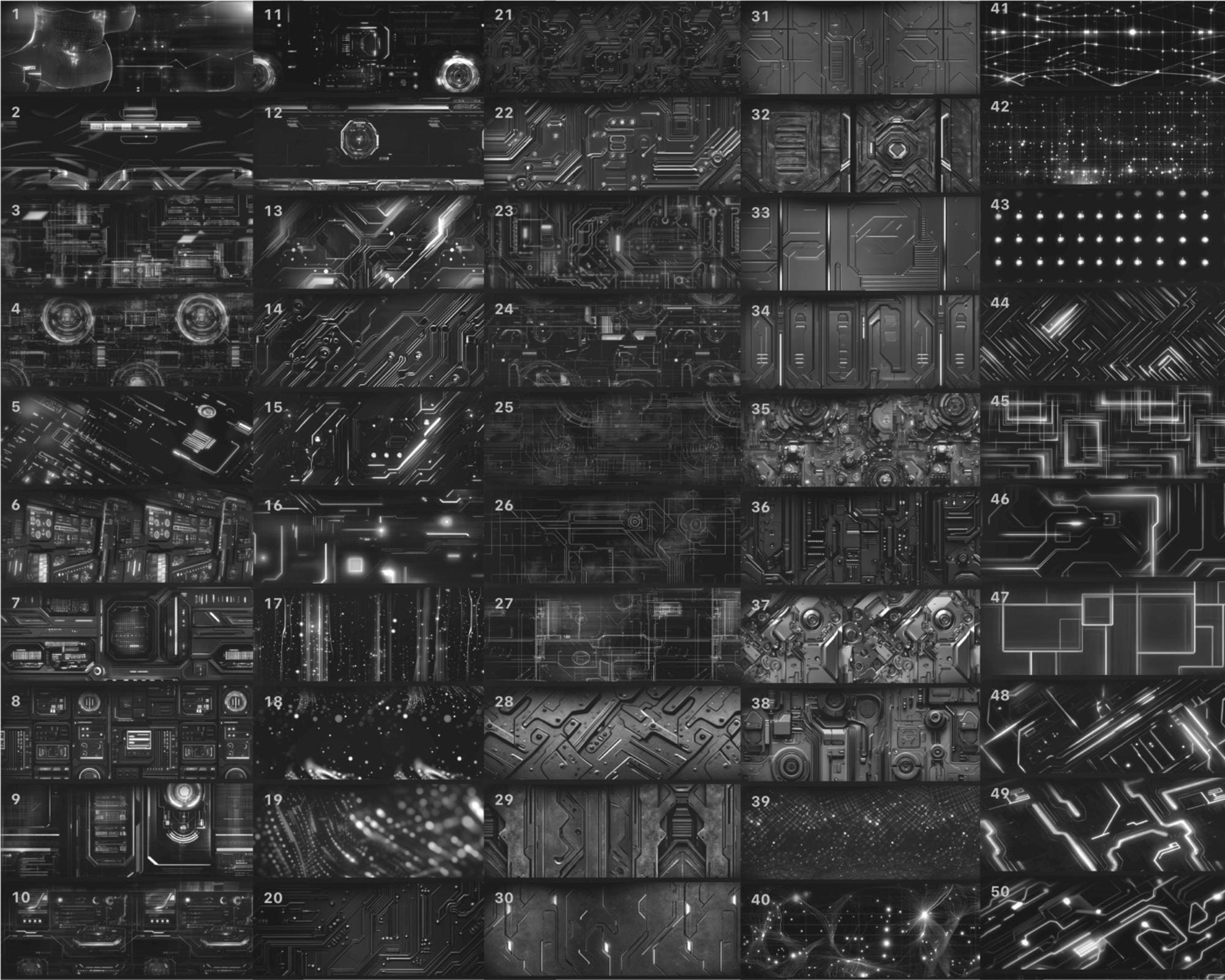 100 Futuristic Technology Procreate Textures Brushes (digital Download ...