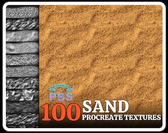 100 pennelli con texture sabbia per Procreate (download digitale)