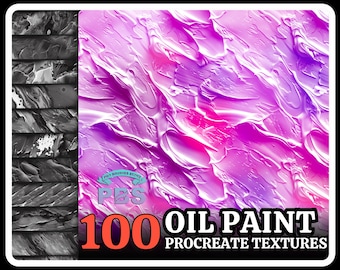 100 Procreate Oil Paint Textures, Oil Paint Textures For Procreate, Oil Paint Brushes, Oil Paint Procreate