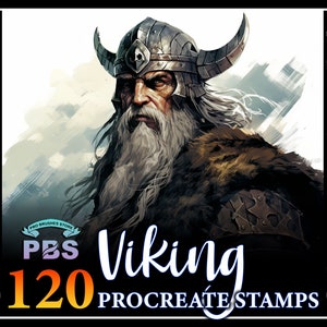 120 Procreate Viking Stamps, Viking stamps for procreate, Warrior brushes for Procreate