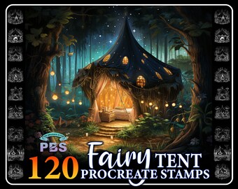 120 Fairy Tent Procreate Stamps: Fantasy Art (Digital Download)