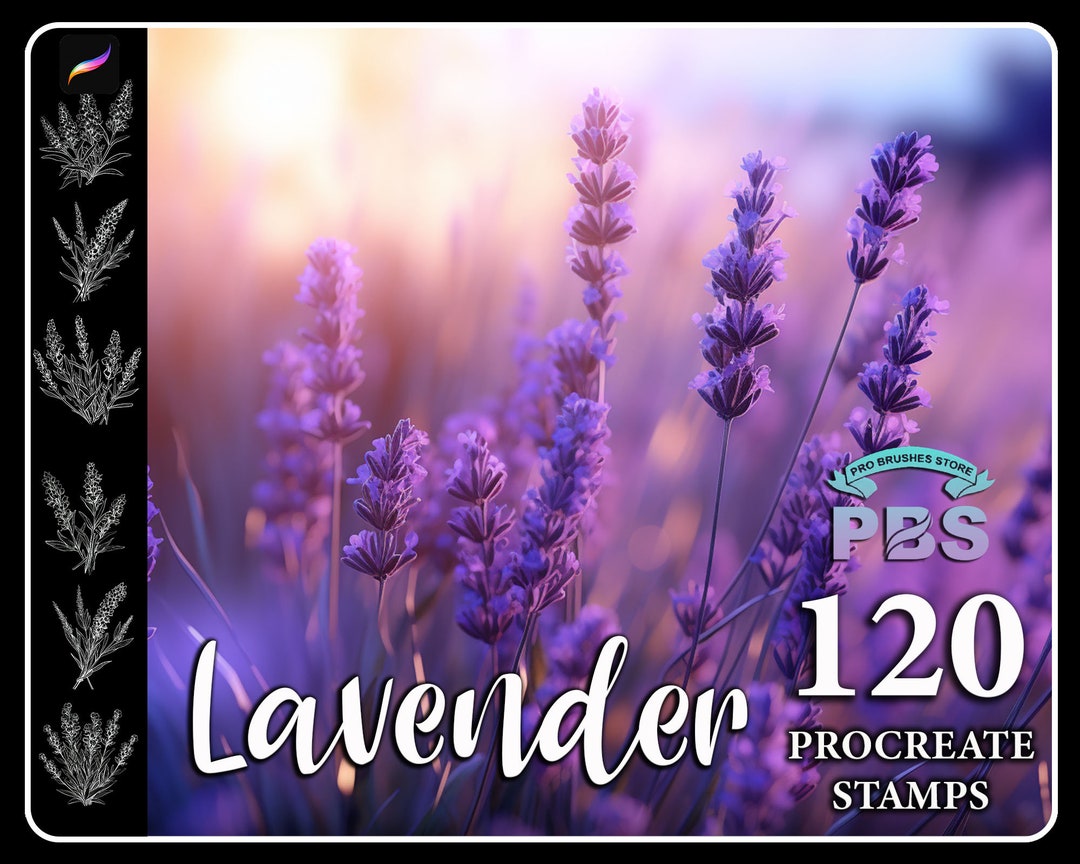 120 Lavender Procreate Stamps: Flower Brush Set (digital Download) - Etsy