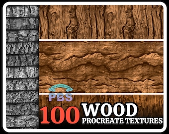 100 Procreate Wood Texture, Wood For Procreate, Wood Texture Brushes, Wood Texture Procreate