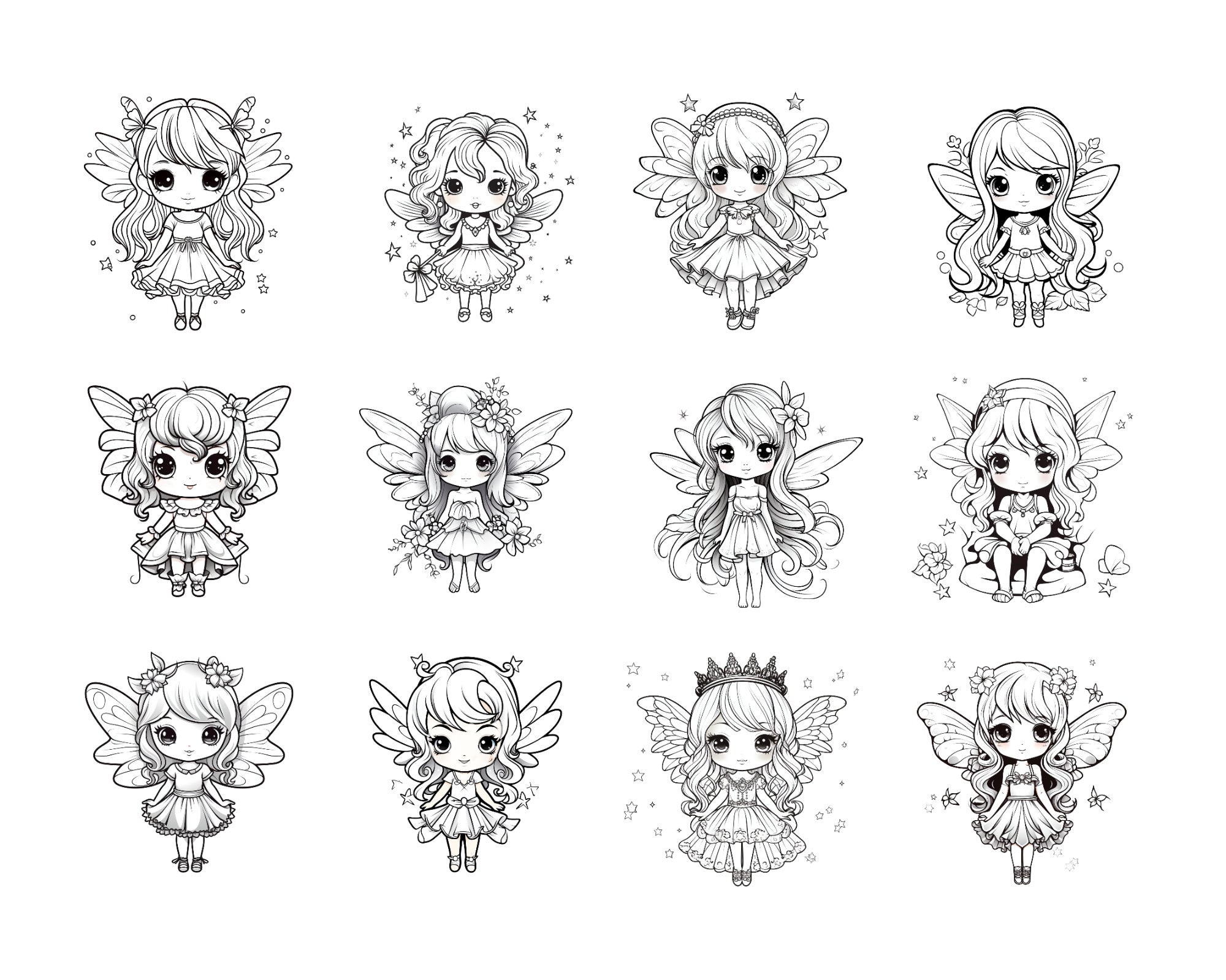 120 Procreate Chibi Fairy Character Stamps, Chibi Fairy Stamps for ...