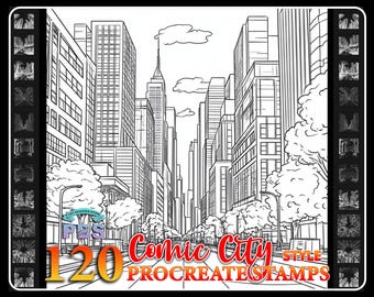 120 Procreate Comic City Stamps: Brush Set (Digital Download), procreate