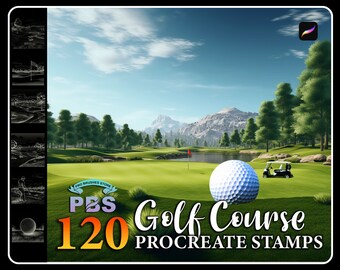 120 sellos de campo de golf para Procreate: Set de pinceles de campo (descarga digital)
