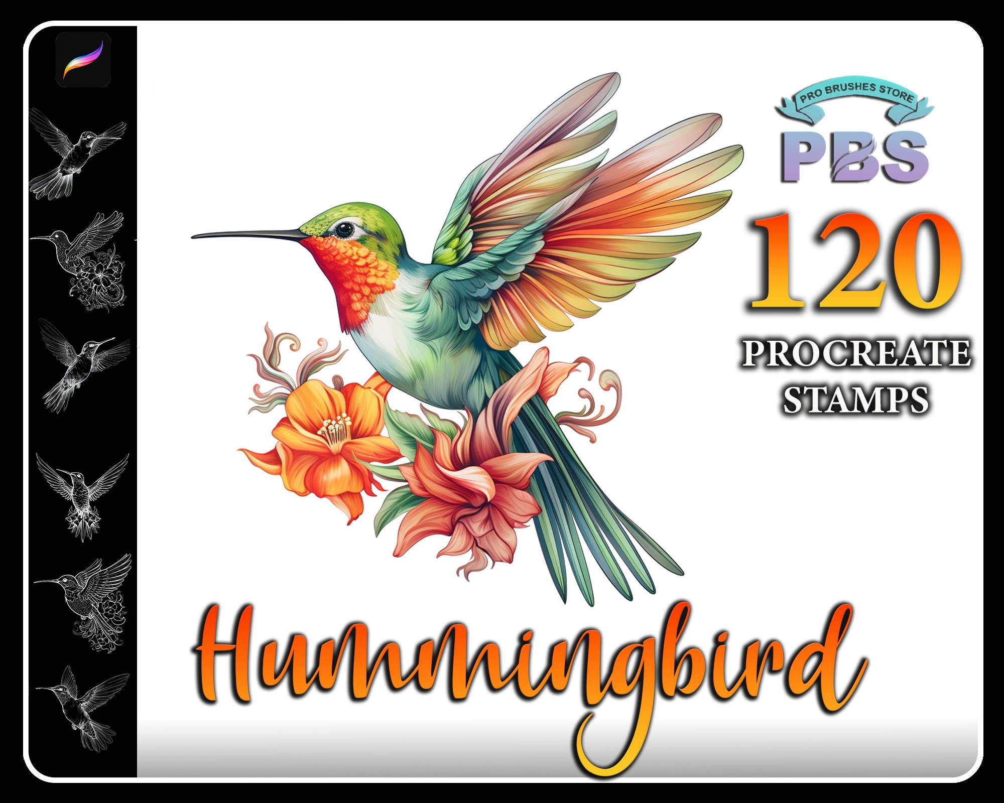 ハチドリと花のアクリル画 Hummingbird 原画　アート il_fullxfull.3148505085_b0bm.jpg