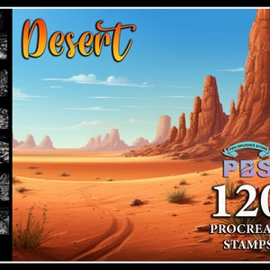 120 Procreate Desert Stempel, Wüstenstempel für Fortpflanzung, Naturzeugenstempel