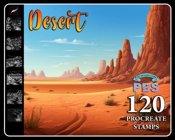 120 Desert Landscape Procreate Stamps (Digital Download)