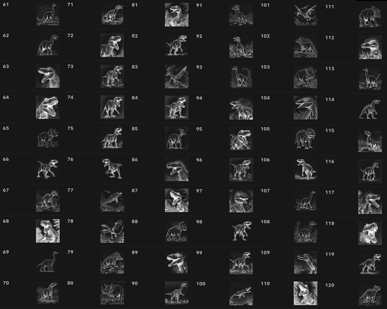 120 Realistic Dinosaur Procreate Stamps: Brush Set (digital Download ...