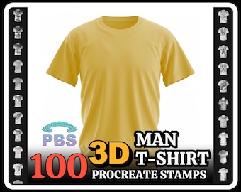 100 pinceles para estampar camisetas 3D de Procreate (descarga digital)