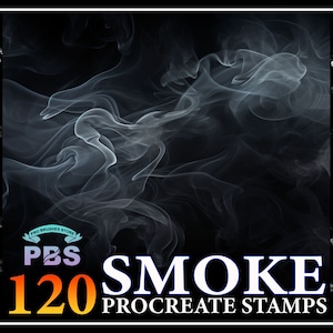 120 Procreate Smoke Stamps, Smoke stamps for procreate