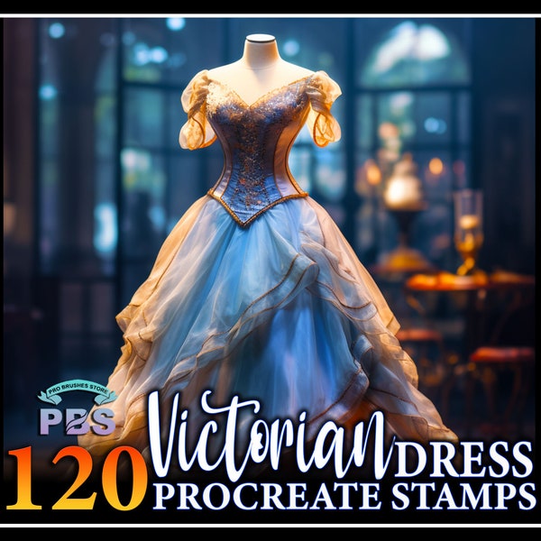 120 Timbres de robe victorienne procréés, Timbres de robe de mariée pour procréer, Timbres de procréation de robe longue, Timbre de procréation de mode