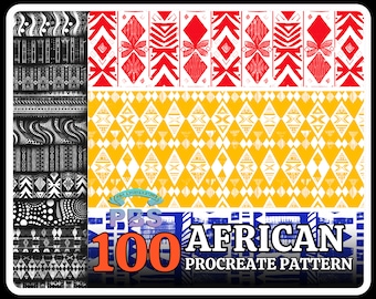 100 Procreate African Pattern, African Pattern For Procreate, African Pattern Brushes, African Pattern Procreate