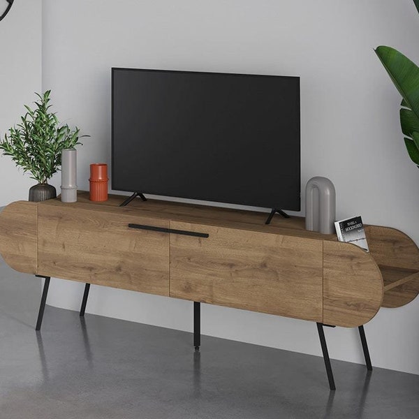 Stand TV a design scandinave CAPSULE 195cm - Noyer