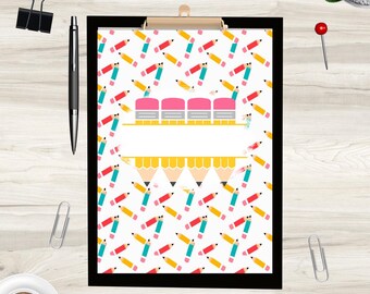 Personalized Teacher Pencil Clipboard – Custom Name Gift for Teacher
