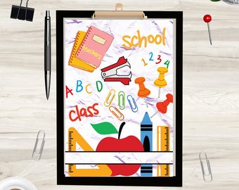 Personalized Teacher School Supplies Clipboard – Custom Name Gift for Teacher