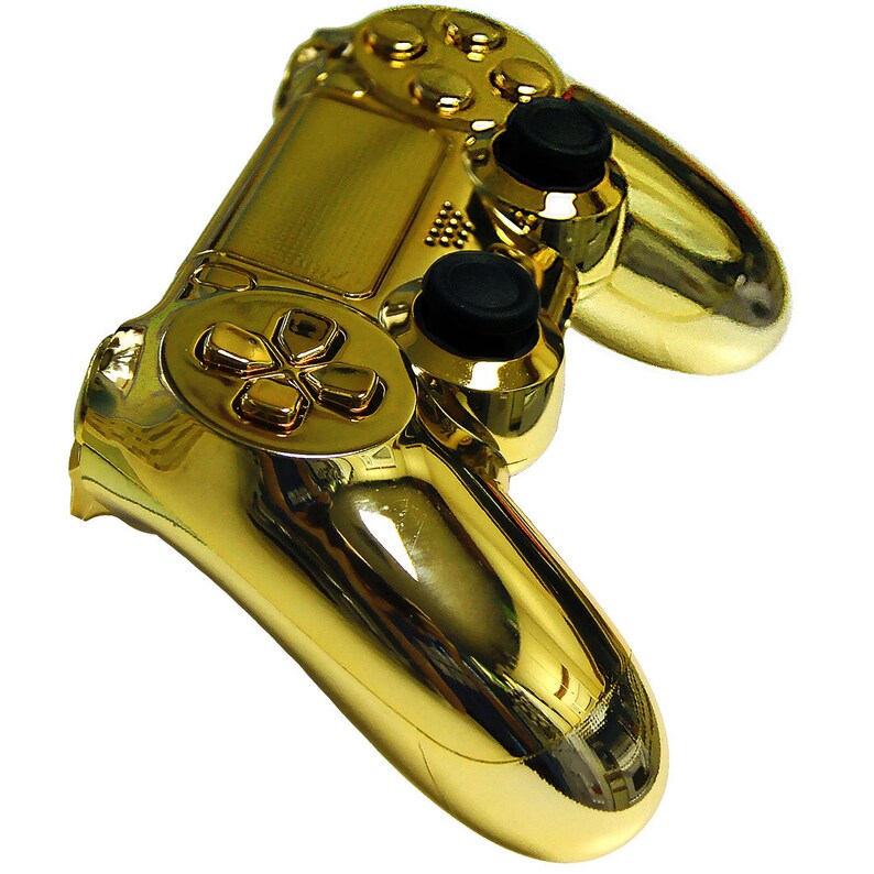 Chrome PS4 Wireless Controller Dual Vibration Gold PS4 Etsy