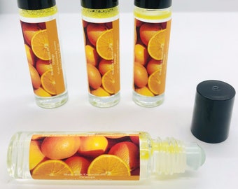 Orange Perfume Oil Roll On 10 ml, Orange Perfume Oil, Travel Size Orange Perfume, Essential Oil Perfume