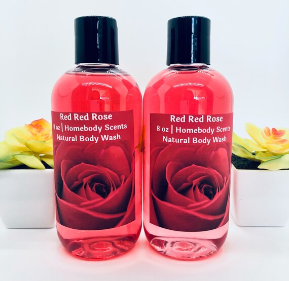 Red Red Rose Body Wash Rose Shower Gel Rose Body Soap Etsy