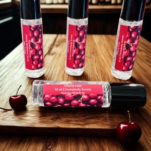 Cherry Luxe Perfume Oil Roll On: Spiced Fruity Scent, Travel Size