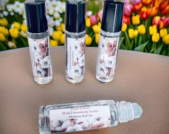 Clean Cotton Perfume Oil Roll On: Fresh Scent, Travel Size (10 ml)
