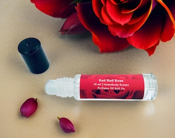 Red Rose Perfume Oil Roll On: Floral Travel Perfume, 10 ml