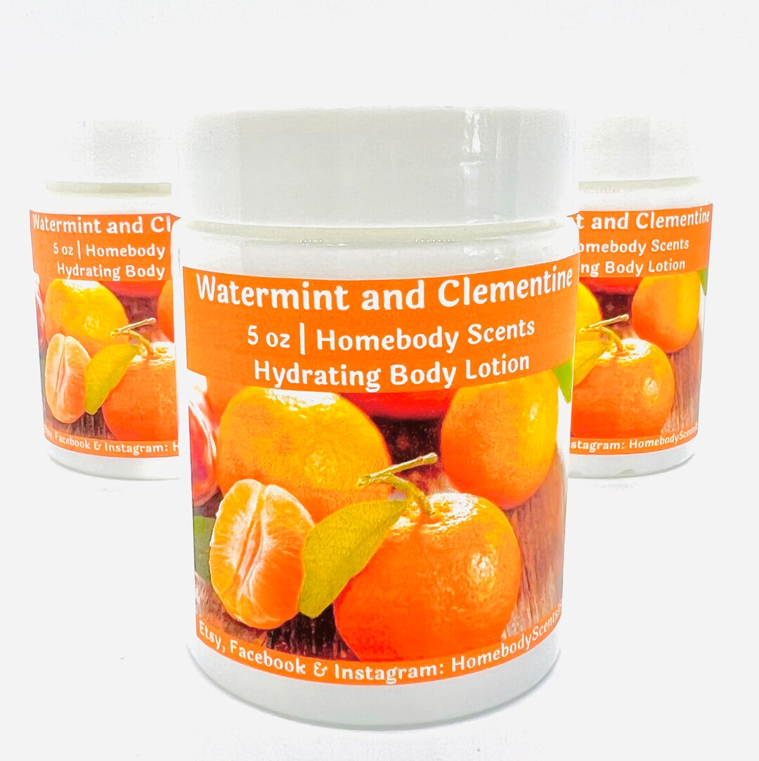 Watermint & Clementine Body Lotion Orange Body Lotion Citrus Etsy