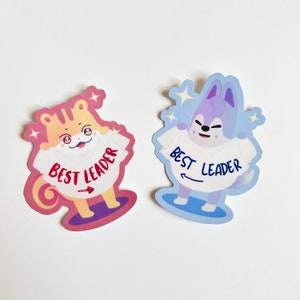 wolf chan x jjoongrami couple Stickers // Stray Kids - Ateez  // skzoo - aniteez