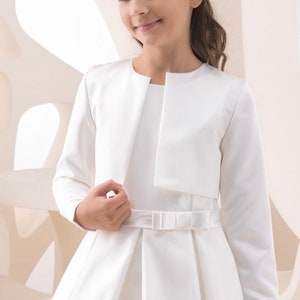 Satin bolero for first communion in the dress style