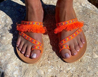Fringe Boho Sandals Etsy