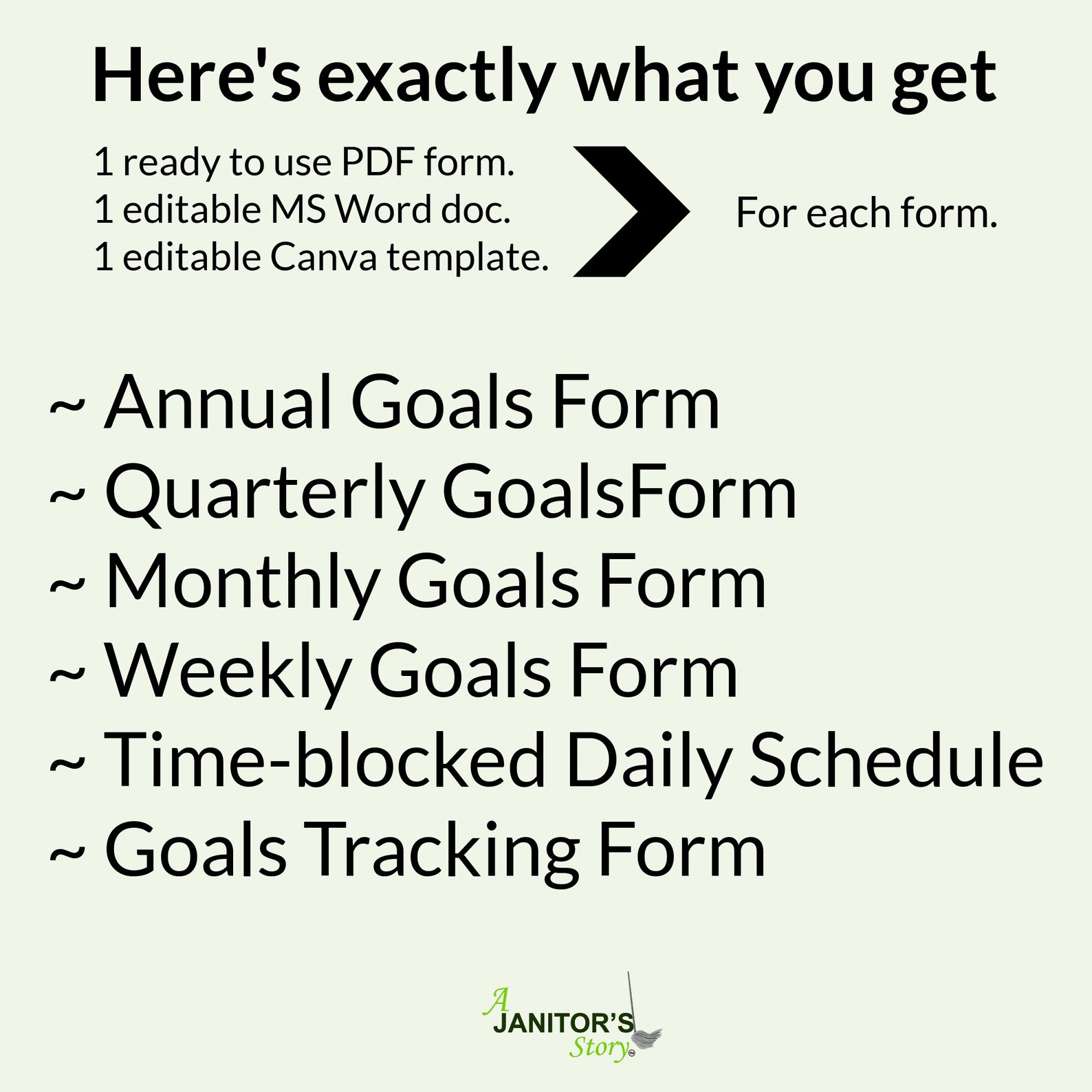 Goal Printable Planner Bundle Customizable Housecleaning Goal Tracking