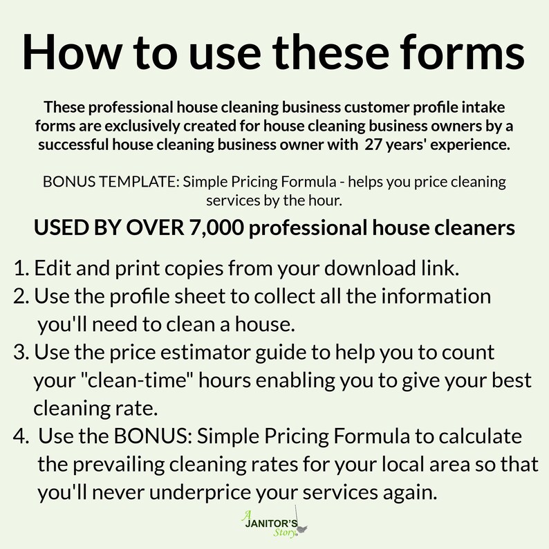 House Cleaning Business Client Intake Form Fully Etsy House Cleaning Business Client Intake Form Fully Etsy