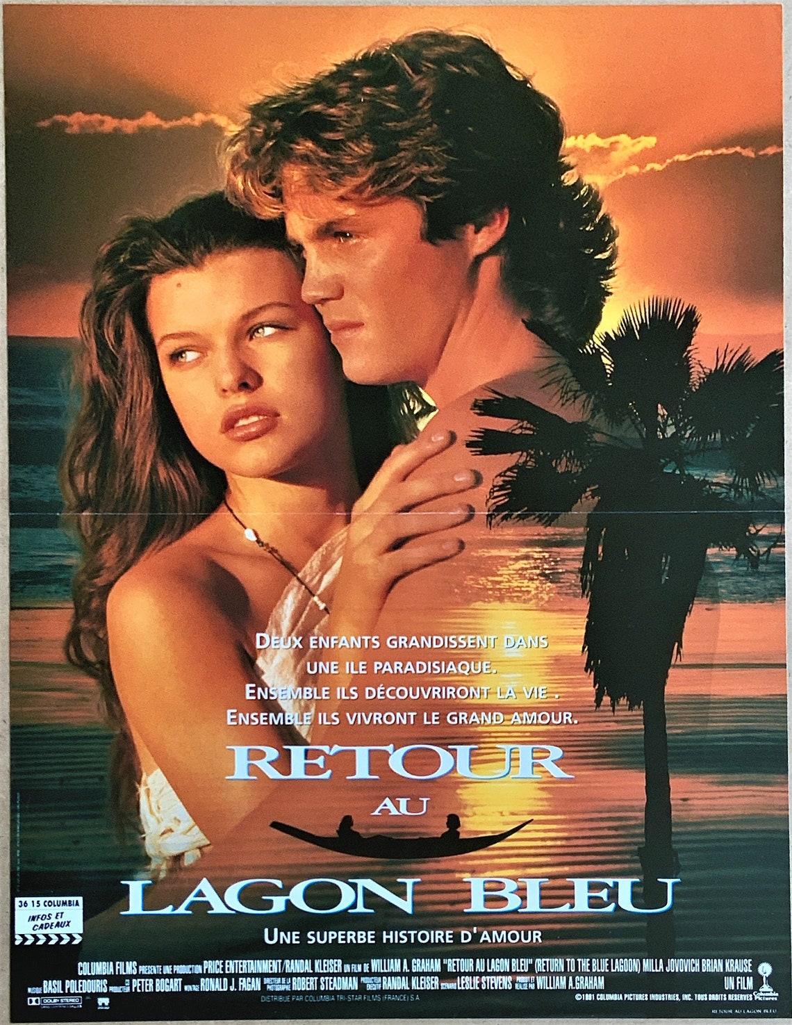 Le Retour Au Lagon Bleu Return To The Blue Lagoon Retour Au Lagon Bleu Original 1991 | Etsy