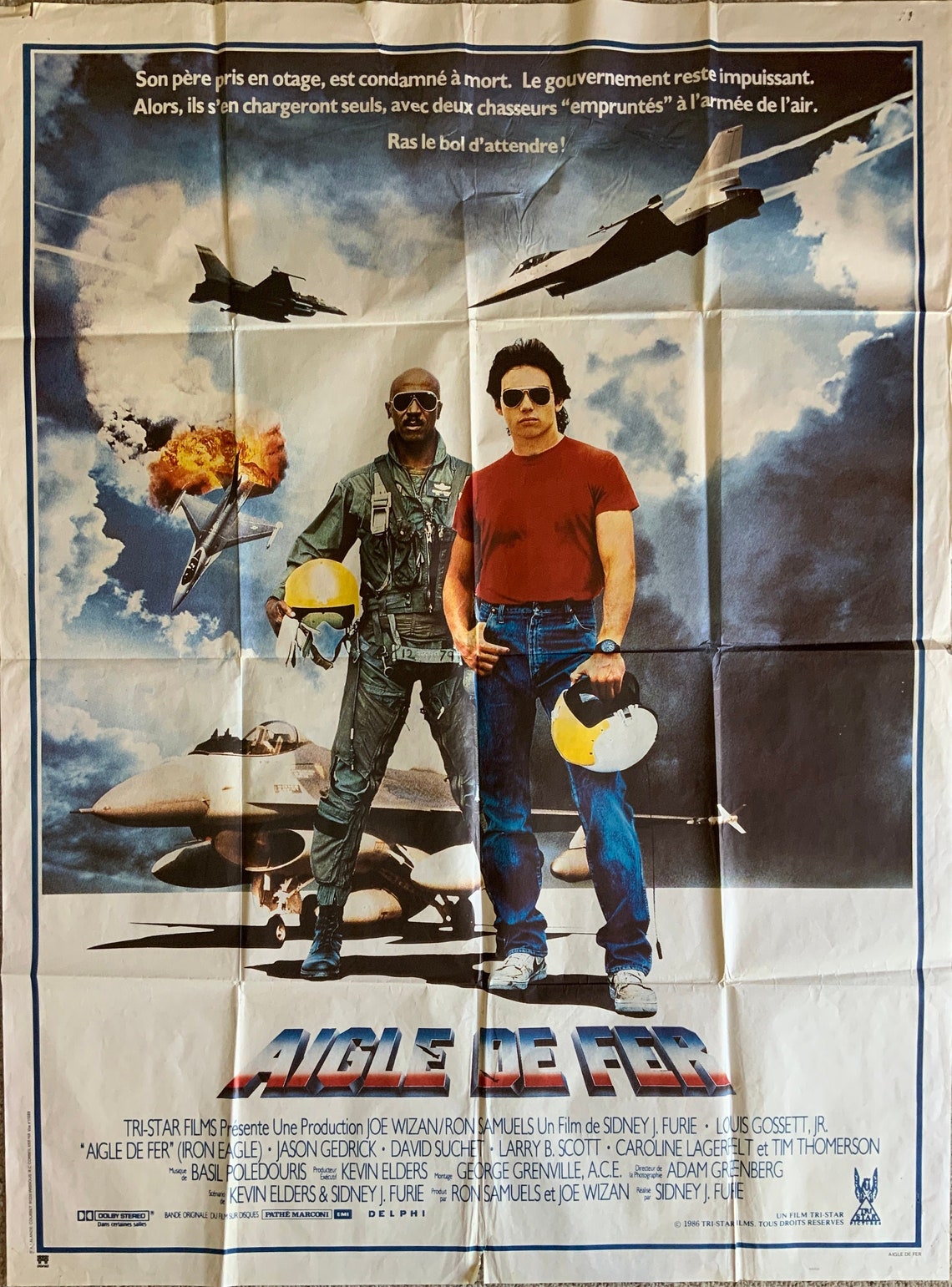 Iron Eagle aigle De Fer Original 1986 French Poster 63x47 Etsy