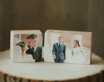 wedding keepsake, sets of blocks, new wooden blocks with wedding photos,bride and groom,wedding gift, keepsake set of 2 blocks 4x2.5/2.5x2.5