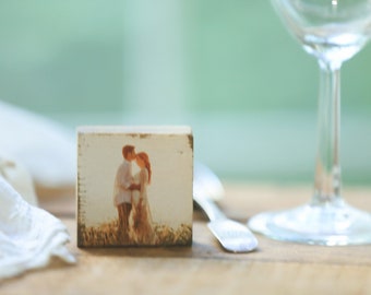 wedding photo on barn wood with text , bulk order table favor for wedding guests,  photo keepsake, wedding photo,1 photo per order ,