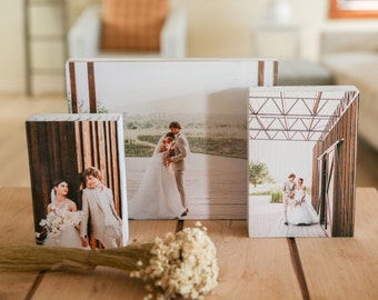 photo block set, wedding gift , present for bride and groom, anniversary gift, personalized gift set