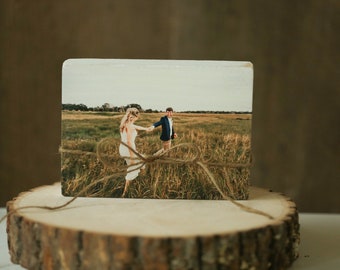 5x7 wedding photo block, new wood with your photos on them