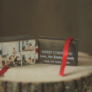 set schuurhoutminiblokken, 2 x 3 inch vierkante ministukjes echt schuurhout met jouw foto's, aangepaste foto's, fotoherinnering met tekst