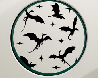 Dragon Print - Fourth Wing Romantasy Fantasy - Gas tank sticker
