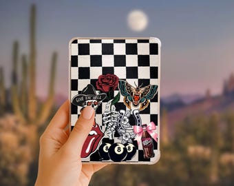 Red and black western, checkered, retro Kindle Insert