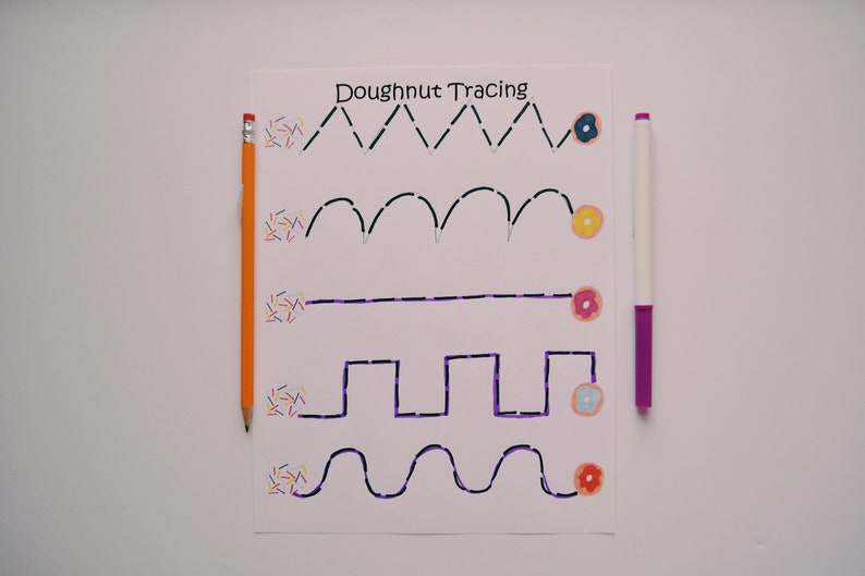 Sweet Treats Line Tracing Literacy Worksheets Preschool Etsy