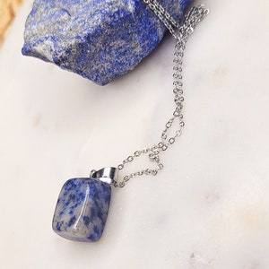 Blue Sodalite Intuition Stone Crystal Necklace