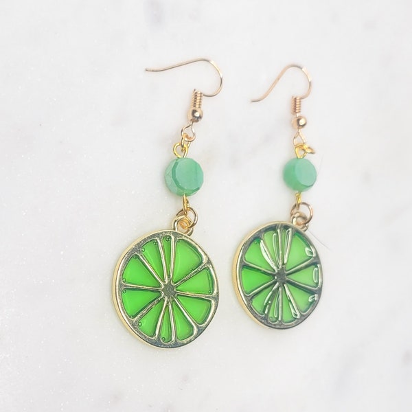 Citrus Fruit Slice Statement Earrings | Lemon Slice Earrings | Lime Slice Earrings | Grapefruit Slice Earrings