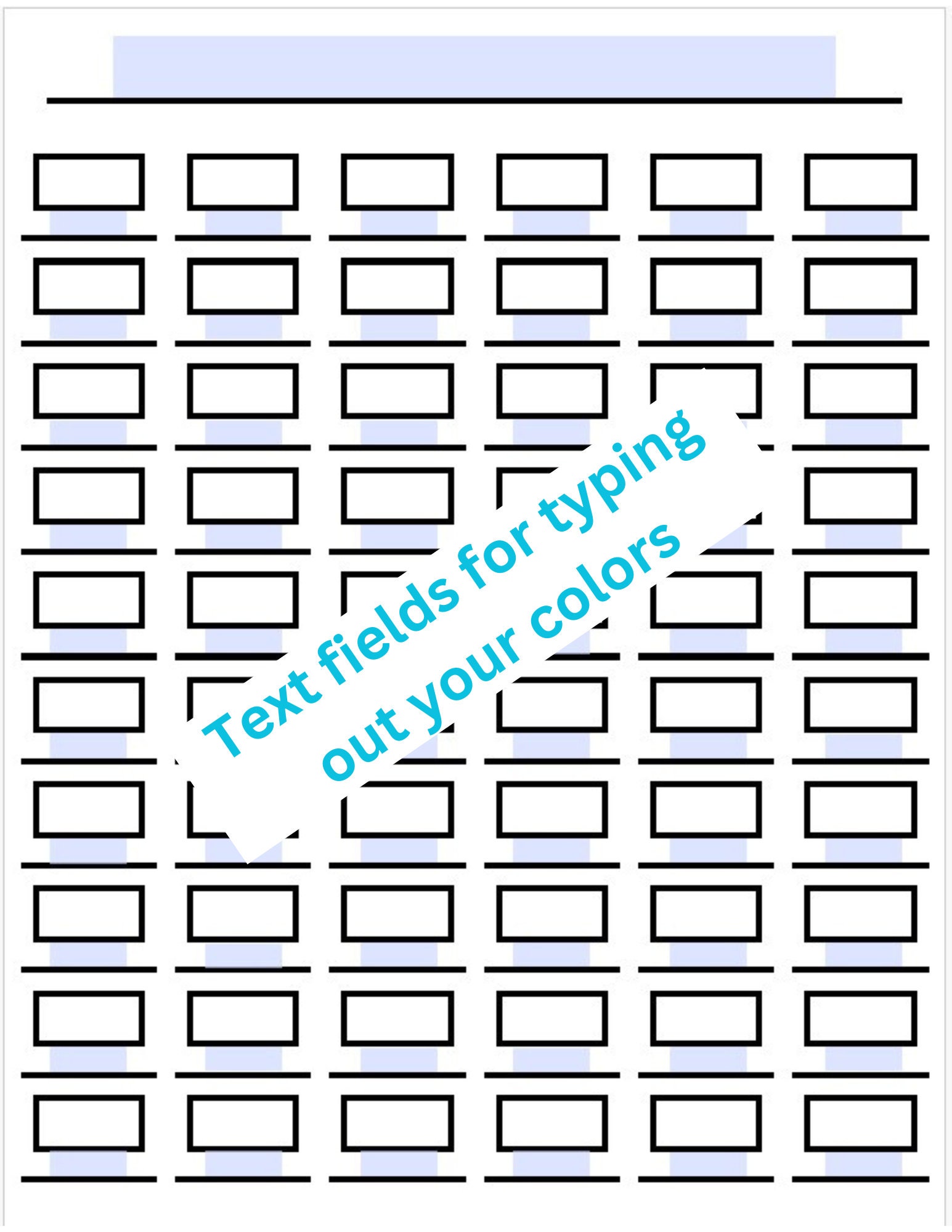 Swatch Template for 60 Colors Alcohol Markers, Color Pencils, Gel Pens ...