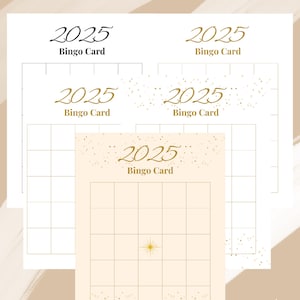 2025 Blank Bingo Card – New Year’s Bingo Vision Board Template, Printable & Customizable, New Year’s Resolution Challenge