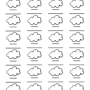 Modelo de amostra para 24 cores de marcadores de álcool, canetas de pincel de aquarela, tinta e muito mais Caixas/campos de tipo maiores para download em forma de nuvem